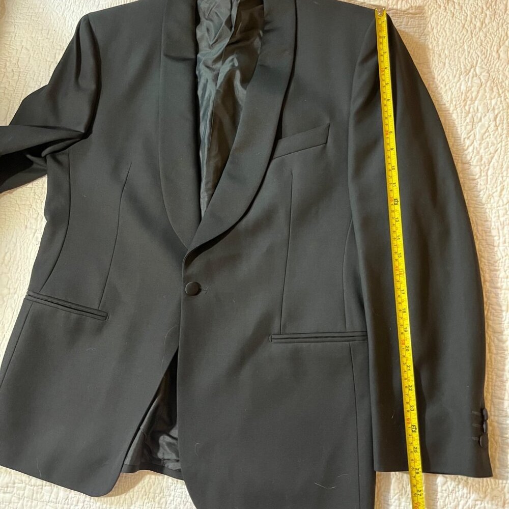 Lubiam 1911 Mens Black Satin Shawl Lapel Wool Tuxedo Jacket Sz 52L - Picture 12 of 12